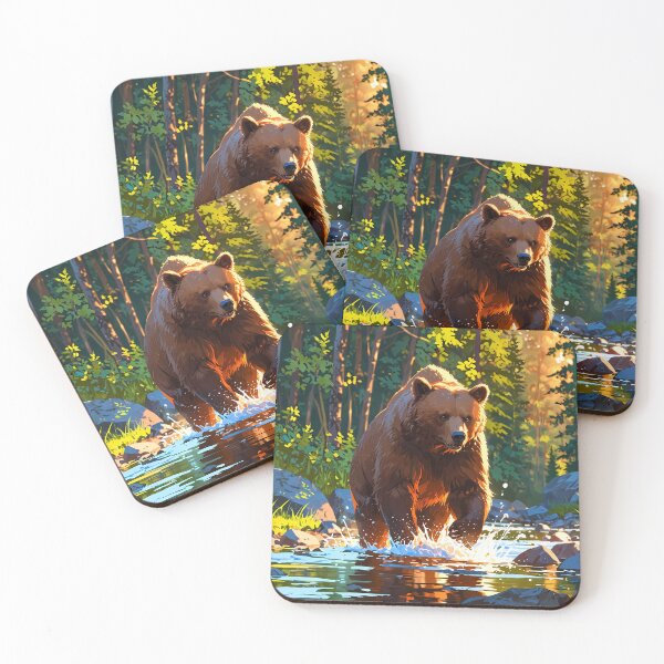 Artikelvorschau, Brown Bear Hunting at sunset entworfen und verkauft von HikariMoments.
