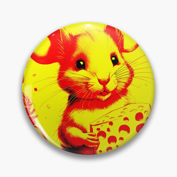 Item preview, Happy Mouse With Cheese - Yellow, Red Abstract designed and sold by asurtiumgreen.