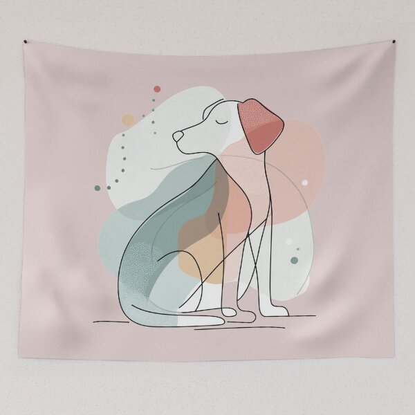 Item preview, Geometric Minimalist Dog Illustration – Modern Abstract Pet Art designed and sold by Clawffirmations.