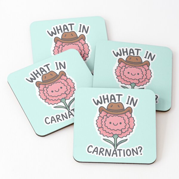Item preview, What In Carnation Funny Cowboy Carnation Flower Pun designed and sold by thecatcouch.