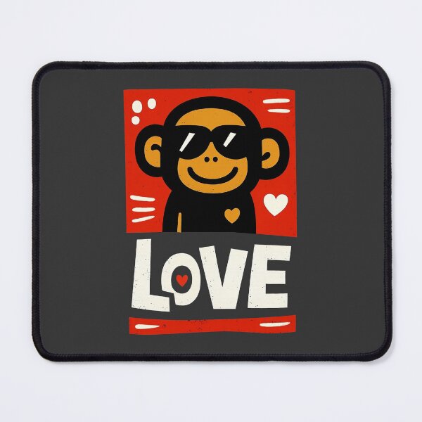 Item preview, Cool Monkey Love – Retro Funky Sunglasses Chimp Art designed and sold by SnapLabDesigns.