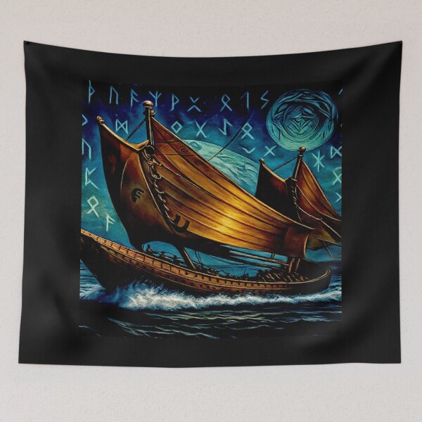 Item preview,  Runes, Langskip, Viking destiny, sea designed and sold by Helios Be. Lavsh.