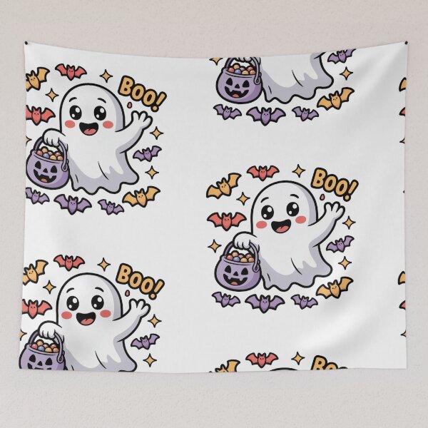 Item preview, Halloween with Boo with purple pumpkin designed and sold by Nimkaew.