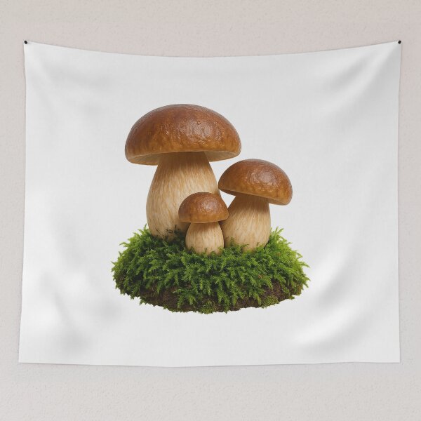 Item preview, Forest Treasure – Porcini Mushrooms on a Moss Island designed and sold by MK-WOOD.