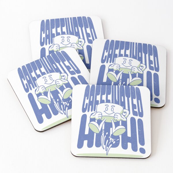 Item preview, Caffeinated High – Funny Coffee Cup Character T-Shirt designed and sold by Crowniex.