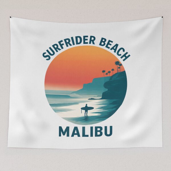 Item preview, Surfrider Beach - Malibu (with Dark Blue Lettering) designed and sold by VelvetRoom.