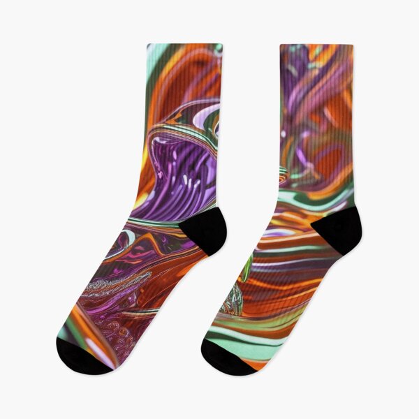 Item preview, Abstract Line Art in Vibrant Colored Chrome designed and sold by Harmonic_Layers.