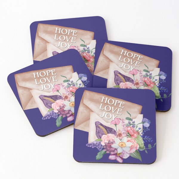 Item preview, Hope Love Joy Floral Envelope – Watercolor Flower Bouquet Illustration, Uplifting Botanical Design designed and sold by BlueFreyaDesign.