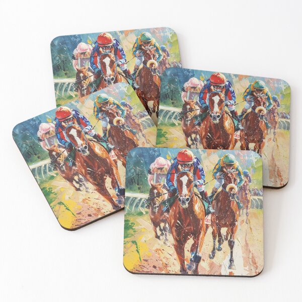 Item preview, Horse racing racehorses jockeys racetrack finish speed excitement designed and sold by G-M-Designs.