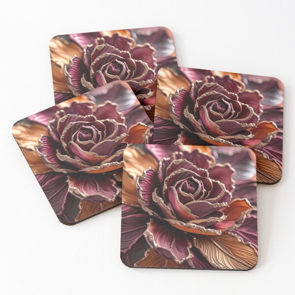 Item preview, Elegant Burgundy and Copper Rose with Metallic Petals designed and sold by Uniquely Yours.