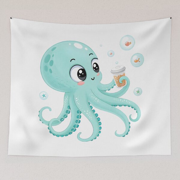 Item preview, Kawaii Octopus with Bubble designed and sold by Fadi Alyaldani.