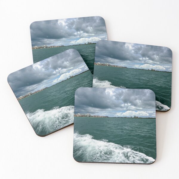 Item preview, Storm Clouds Over Tropical Bay with Ocean Wake designed and sold by Dzmitry Lens.