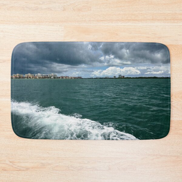 Item preview, Storm Clouds Over Tropical Bay with Ocean Wake designed and sold by Dzmitry Lens.