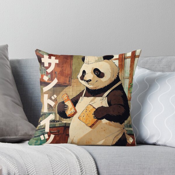Item preview, Panda Making Sandwich Retro Poster designed and sold by VayzStudio.