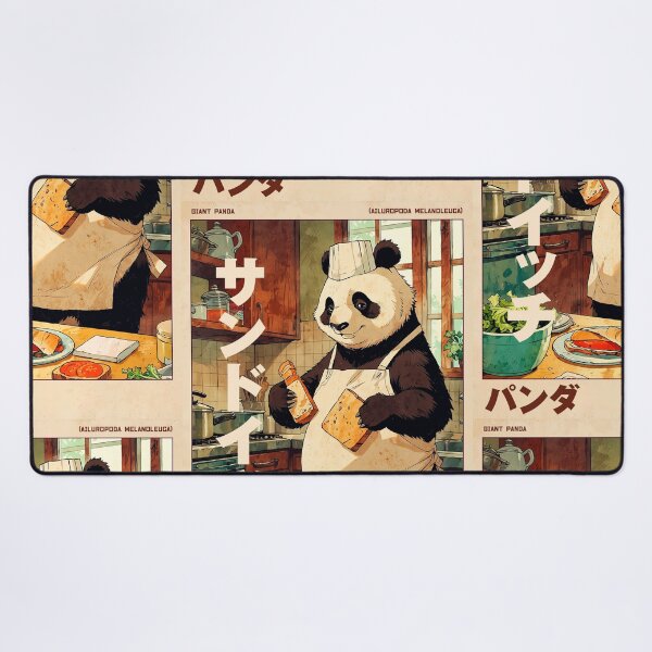 Item preview, Panda Making Sandwich Retro Poster designed and sold by VayzStudio.