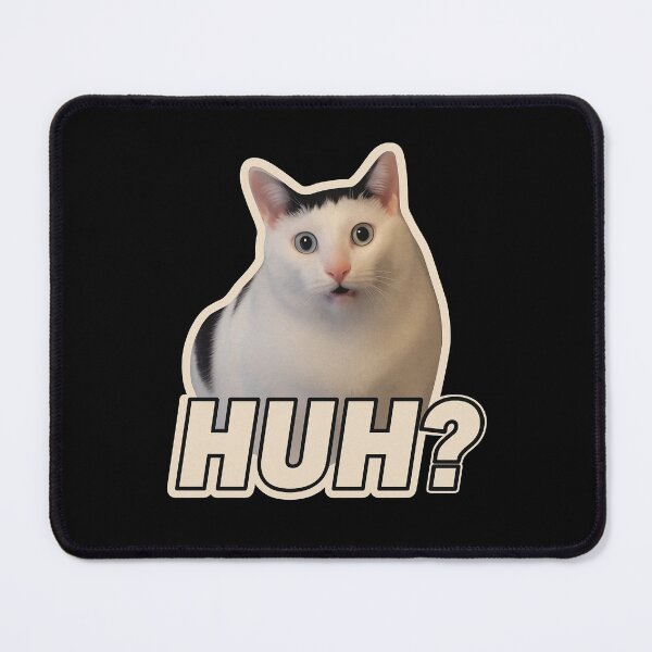 Item preview, Funny Cat Meme "HUH?" – Confused Cat Reaction Illustration designed and sold by TeeLabDesign.