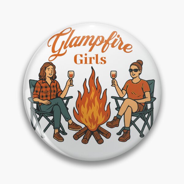 Item preview, Glampfire Girls – Glamping Campfire & Wine Night Illustration designed and sold by Building60media.