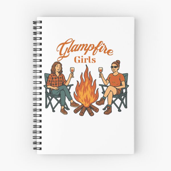 Item preview, Glampfire Girls – Glamping Campfire & Wine Night Illustration designed and sold by Building60media.
