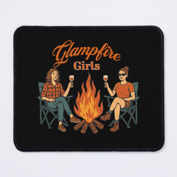 Item preview, Glampfire Girls – Glamping Campfire & Wine Night Illustration designed and sold by Building60media.