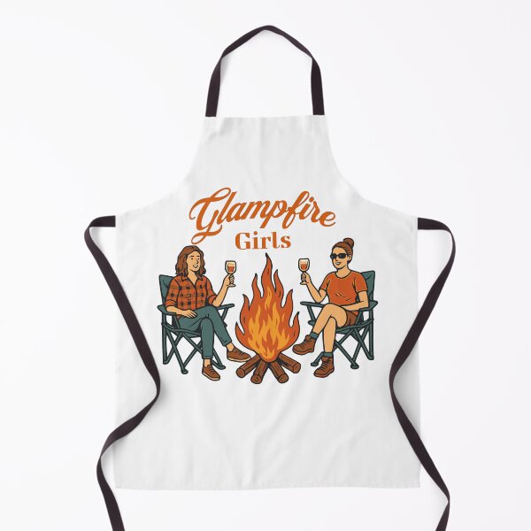 Item preview, Glampfire Girls – Glamping Campfire & Wine Night Illustration designed and sold by Building60media.