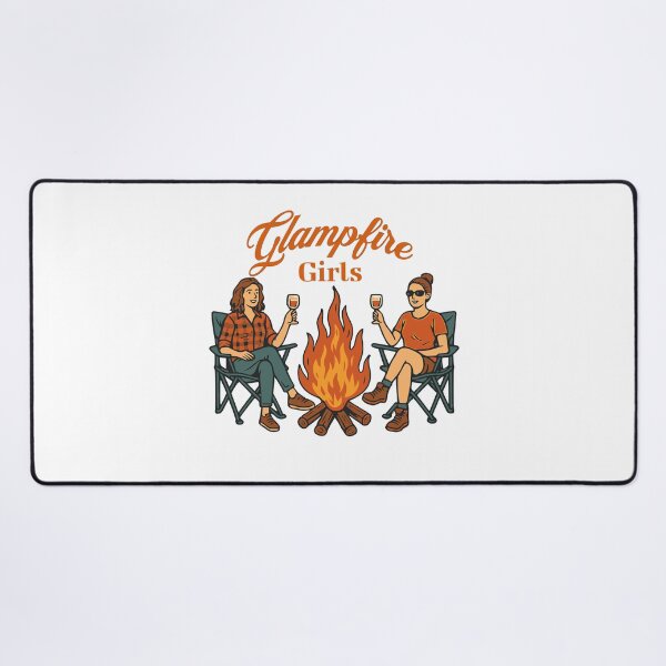 Item preview, Glampfire Girls – Glamping Campfire & Wine Night Illustration designed and sold by Building60media.