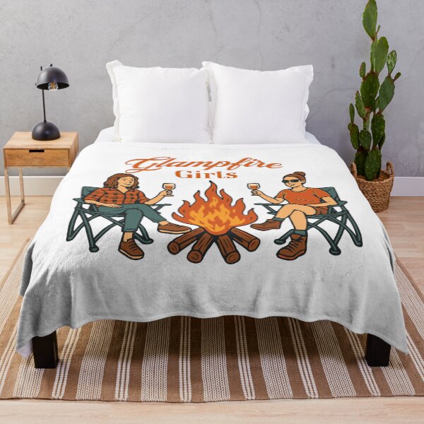 Item preview, Glampfire Girls – Glamping Campfire & Wine Night Illustration designed and sold by Building60media.