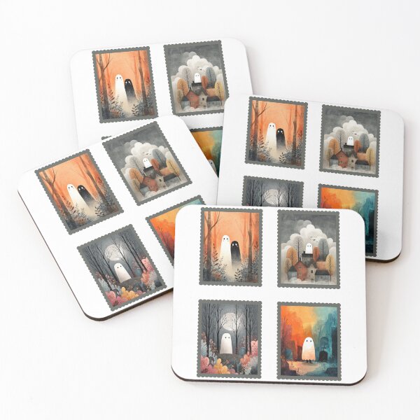 Item preview, Whimsical Ghost Illustrations Halloween Stamp Pack designed and sold by GolDreamShop.