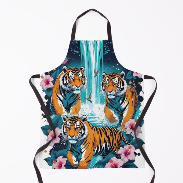 Item preview, Colorful Tigers and Waterfall designed and sold by WildInkFusion.