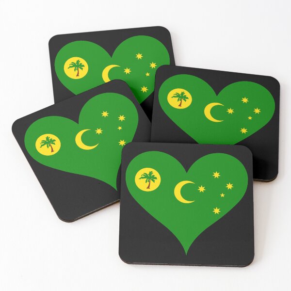 Item preview, Cocos (Keeling) Islands Heart Flag - Peaceful Tropical Paradise designed and sold by NTGUILTY.