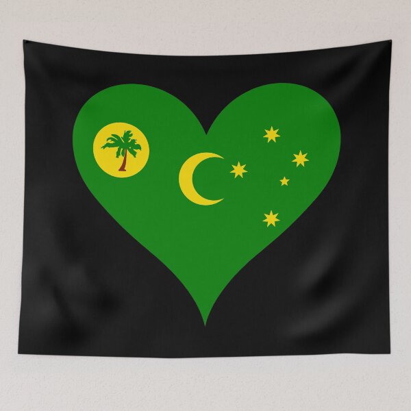 Item preview, Cocos (Keeling) Islands Heart Flag - Peaceful Tropical Paradise designed and sold by NTGUILTY.