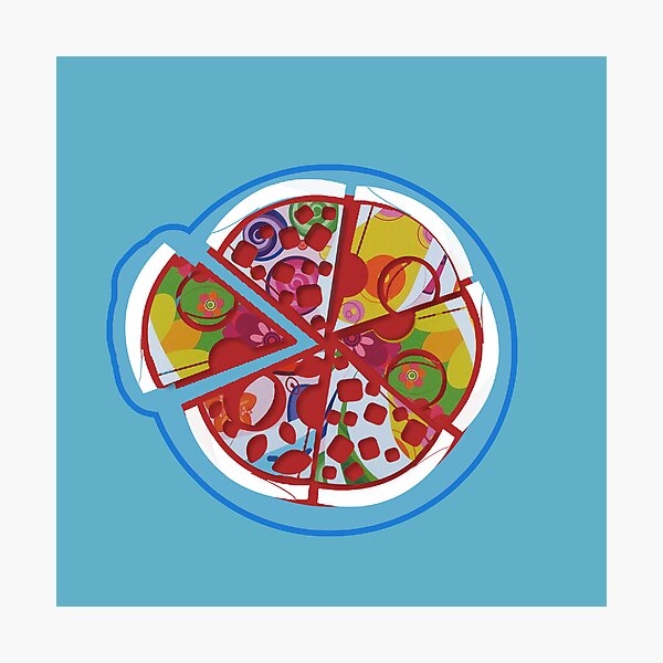 Artikelvorschau, Bunte Arabesque-Pizza • Pizza arabesca colorata • Pizza arabesque colorée entworfen und verkauft von LenaBlueDesigns.