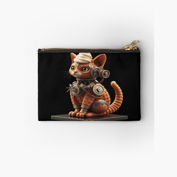 Item preview, Steampunk Waffle Kitten with Ice Cream - Unique Fantasy Sculpture. designed and sold by Ralek.