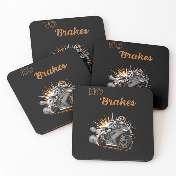 Item preview, No Brakes – Skeleton Rider Tee designed and sold by WonderMix.