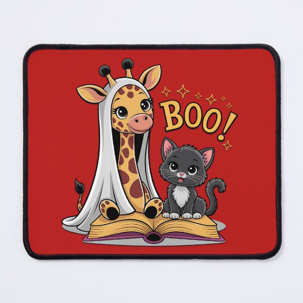 Item preview, Cute Giraffe Ghost with Black Cat and Boo! designed and sold by LunaSpellStudio.