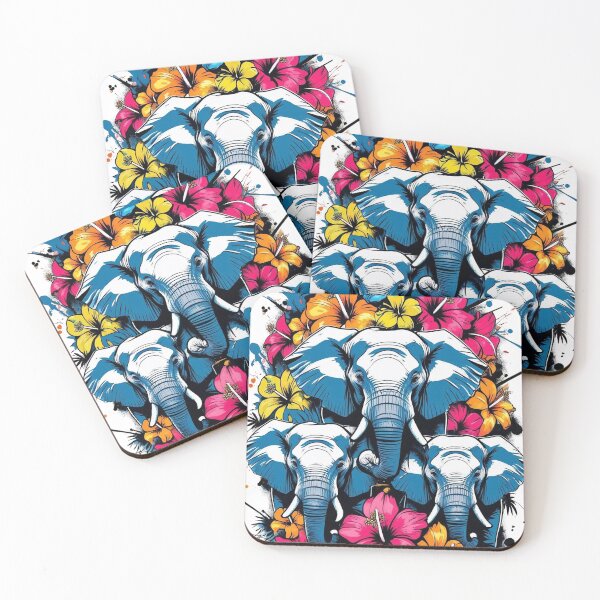 Item preview, Colorful Elephant Print designed and sold by WildInkFusion.