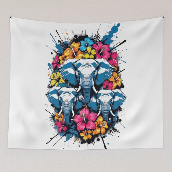 Item preview, Colorful Elephant Print designed and sold by WildInkFusion.