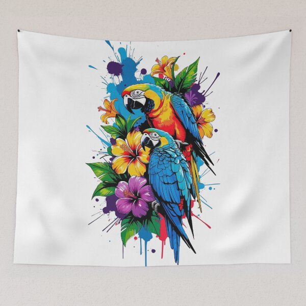 Item preview, Ink Splatter Parrot Print designed and sold by WildInkFusion.