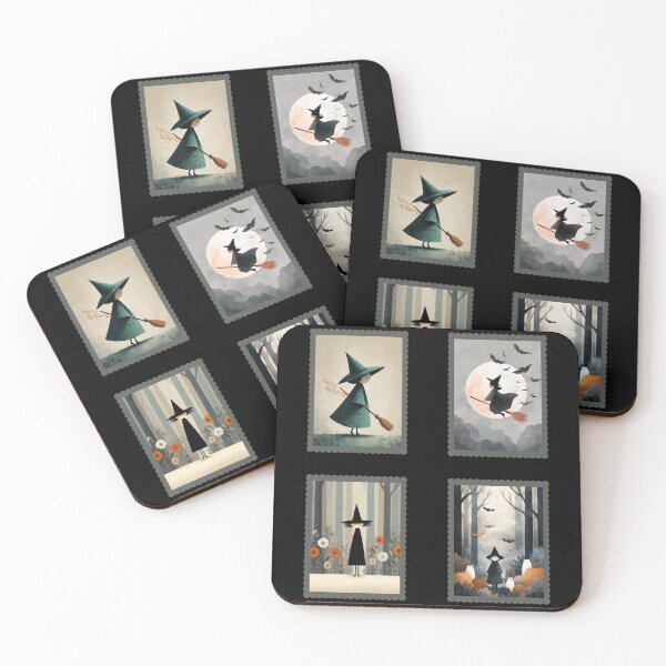 Item preview, Whimsical Witch Illustration Halloween Stamp Pack designed and sold by GolDreamShop.