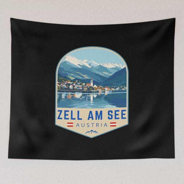 Item preview, Zell am See in Salzburg Austria, Retro Travel Art Emblem designed and sold by MaateoDesign.