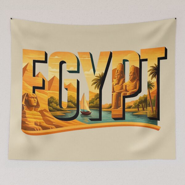 Item preview, Egypt -- Pyramids, Sphinx & Nile Typography Art designed and sold by Myra365Art.
