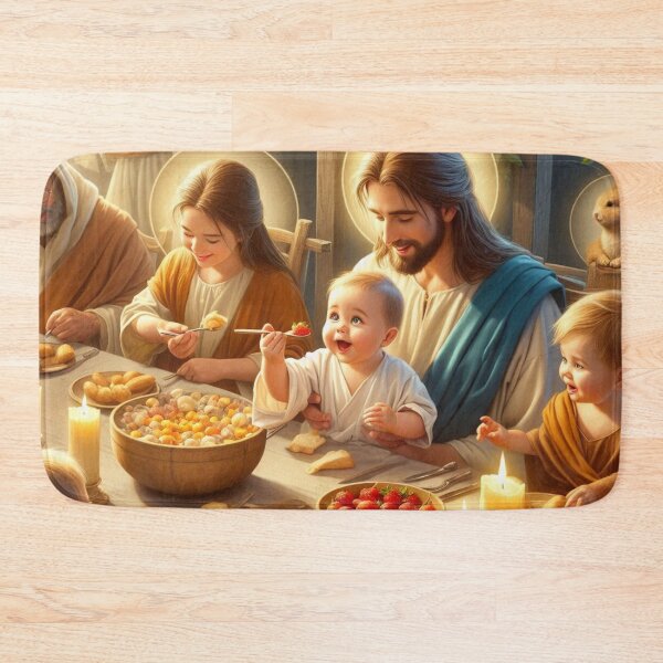 Item preview, Jesus feasting with a family designed and sold by JesusClub.