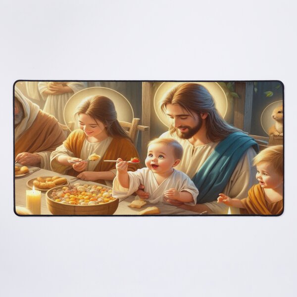 Item preview, Jesus feasting with a family designed and sold by JesusClub.