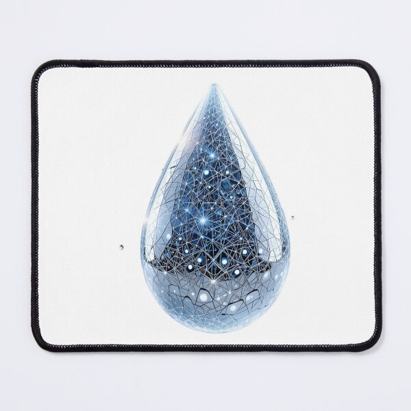 Item preview, Teardrop Shaped Design with Glowing Blue Lights on Black Background designed and sold by Creative88Art.