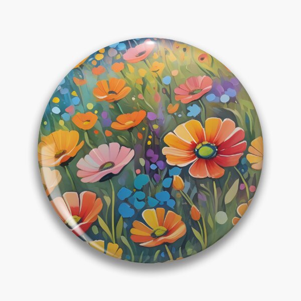 Item preview, Painterly Flower Meadow At Sunset designed and sold by ByNicoleSara.