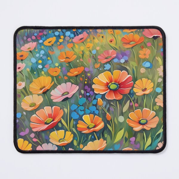 Item preview, Painterly Flower Meadow At Sunset designed and sold by ByNicoleSara.