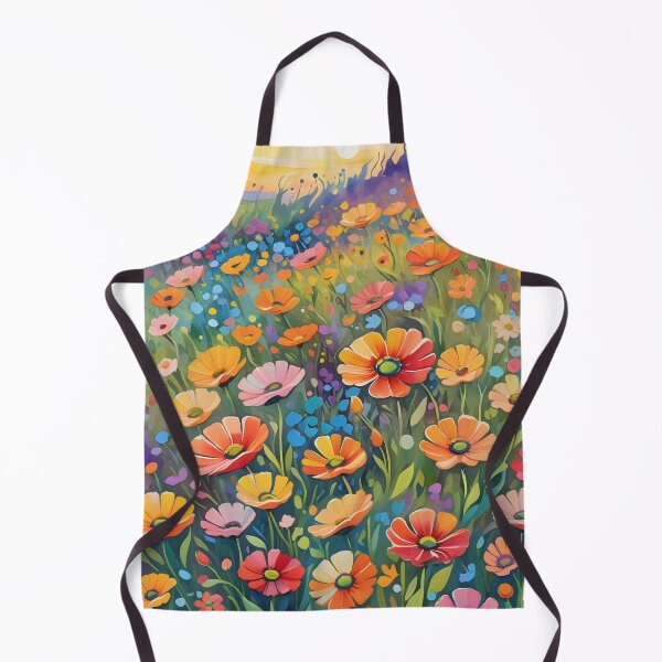 Item preview, Painterly Flower Meadow At Sunset designed and sold by ByNicoleSara.