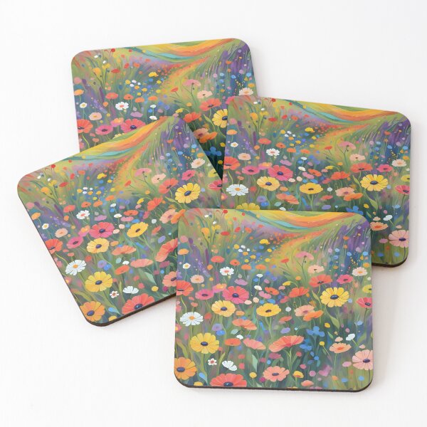 Item preview, Painterly Sunset Flower Meadow designed and sold by ByNicoleSara.