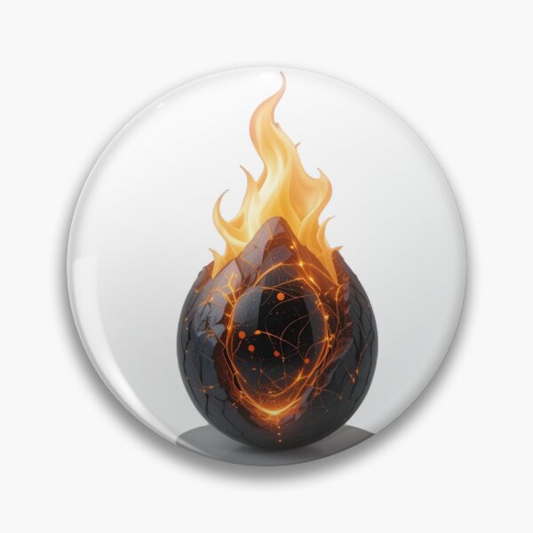Item preview, Glowing Black Egg Shaped Object with Fiery Orange Cracks designed and sold by Creative88Art.