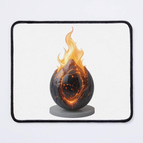 Item preview, Glowing Black Egg Shaped Object with Fiery Orange Cracks designed and sold by Creative88Art.