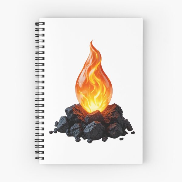 Item preview, Vibrant Flame Emanating from Textured Coal on Black Background designed and sold by Creative88Art.